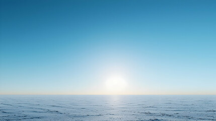 Obraz premium Vast Snow Covered Plain With Bright Sunrise