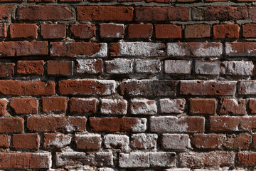 Clinker wall with salt efflorescence