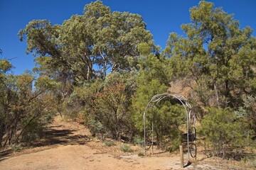Start of a bicycle route in Bowman Park in Crystal Brook, South Australia, Australia
