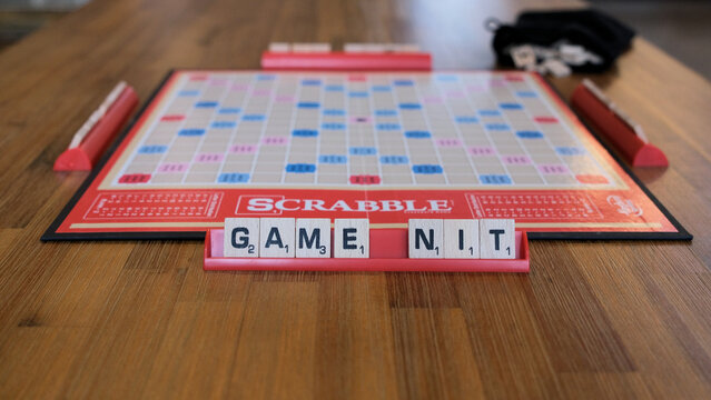 Scrabble Game Board and Letters (16x9)