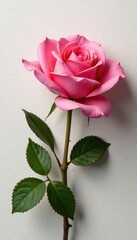 Naklejka premium Single rose petals unfolding against a plain surface, bloom, delicate