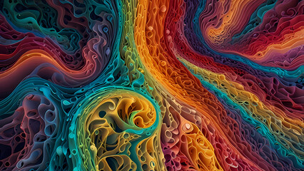 Fototapeta premium Psychedelic Cellular Growth Canvas Print