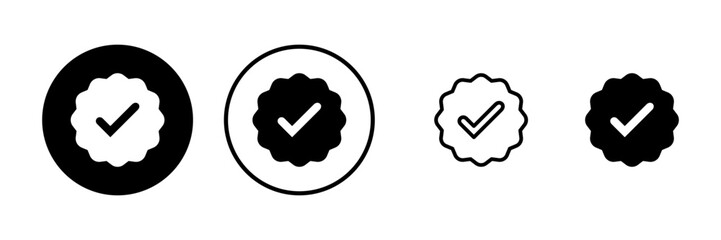 verified icon vector illustration. verification check mark. approved sign and symbol