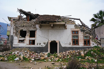 Damaged building in Antakya, Hatay after 6 February 2023 Earthquakes