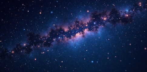 Naklejka premium starry night sky with sparkling stars on black background, stars, cosmos