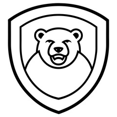 Grizzly with Shield Mascot Logo Bold and Powerful Animal Emblem for Branding and Sports Design