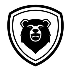 Grizzly with Shield Mascot Logo Bold and Powerful Animal Emblem for Branding and Sports Design