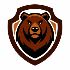 Grizzly with Shield Mascot Logo Bold and Powerful Animal Emblem for Branding and Sports Design