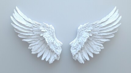 Fototapeta premium The wings of a white bird are shown in detail, with each feather visible