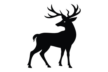 deer silhouette vector illustration white background 