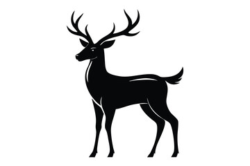 silhouette of a deer on white background 