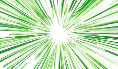 Obraz premium Vector explosion effect with green speed lines on white background