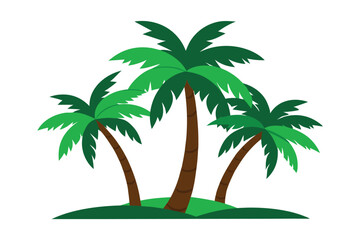 palm trees on the beach vector illustration with White background 