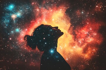 Woman in Space Silhouette.