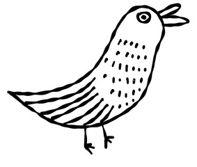 北欧風　ラインアート_Bird8