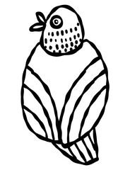 北欧風　ラインアート_Bird1