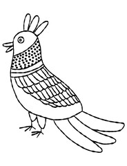 北欧風　ラインアート_Bird3