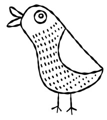 北欧風　ラインアート_Bird4