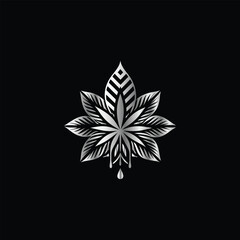 Cannabis leaf vector illustration design template. Marijuana leaf icon. Caduceus Caduceus Medical Emblem. Vector illustration.
