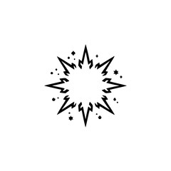 Geometric Burst Logo, Minimalist Star Design on White