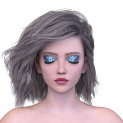 Fototapeta premium 女性の顔アップ 3DCGレンダリング