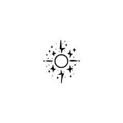 Fototapeta premium Celestial Sun Burst Logo: Minimalist Black & White Design for Brands