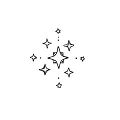 Hand-drawn Star Burst Illustration: Whimsical Doodle on White