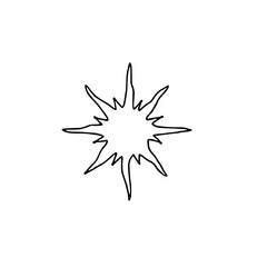 Hand-drawn Burst Outline, Minimalist Vector, White Background