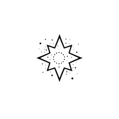 Minimalist Starburst Logo - Black & White, Geometric, Celestial Design