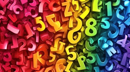 Fototapeta premium Colorful Numbers and Letters Background
