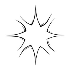 Hand-Drawn Comic Book Starburst Element on White