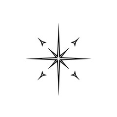 Minimalist Starburst Emblem with Clean Lines and White Space