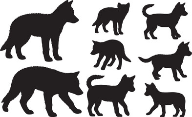 Dingo Pup Silhouette – Minimal Vector Illustration on White Background