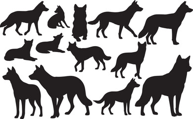 Dingo Silhouette – Minimal Vector Illustration on White Background