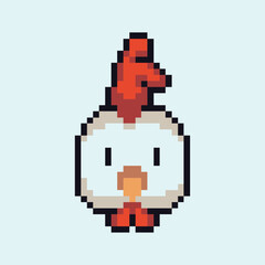 this is a chicken in pixel art with colorful color,this item good for presentations,stickers, icons, t shirt design,game asset,logo and project.