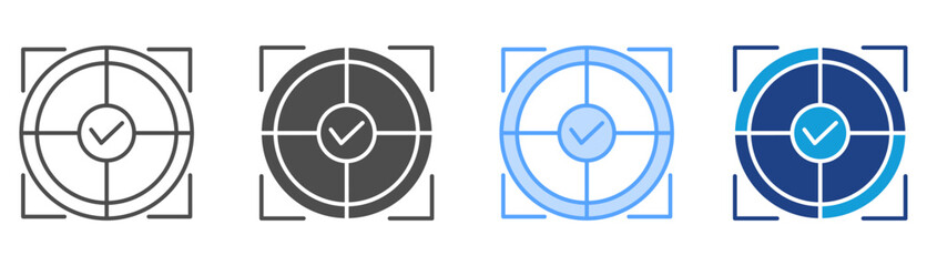 Target Icon Set Multiple Style Collection