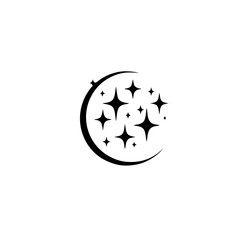 Elegant Black and White Starry Night Logo Design