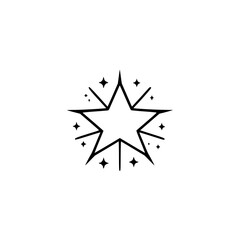 Simple Starburst Icon: Black & White Vector Design