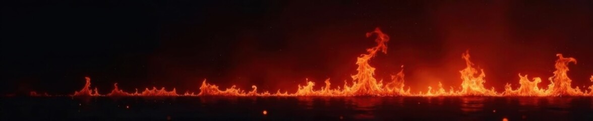Dark silhouette of fire against black background, eerie glow , black, ember, shadow