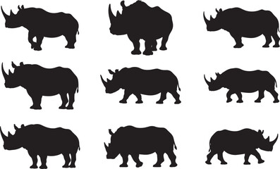 Black Rhinoceros Silhouette