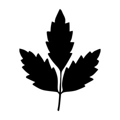 Fototapeta premium Black Leaf Silhouette Icon