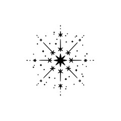Minimalist Starburst Pattern in Black and White