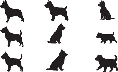 set of Austrian dog silhouettes