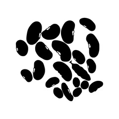 Black Bean Icon Set - Vector Illustration