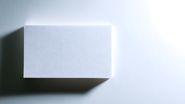 Blank white card on a flat surface, symbolizing simplicity and clarity in design