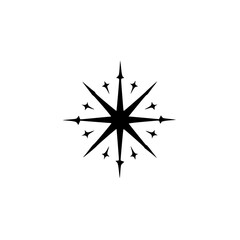 Simple Geometric Starburst Logo on White Background