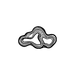 Abstract Cloud Illustration: Hand-Drawn Lines, Minimalist Design, Graphic Element