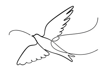 Fototapeta premium Minimalist Dove Line Art Vector Illustration Symbolizing Peace And Freedom In A Clean Simple Design For Modern Graphics And Branding