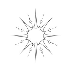Abstract Sunburst Mandala: Hand-Drawn Black and White Illustration