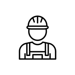 Construction worker wearing a helmet in a minimal style  